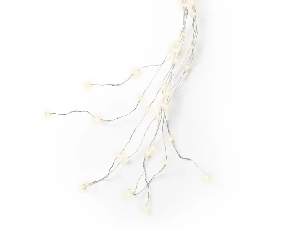 672 LED light garland on silver wire, int./ext., warm white, 7′