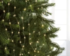 672 LED light garland on silver wire, int./ext., warm white, 7′