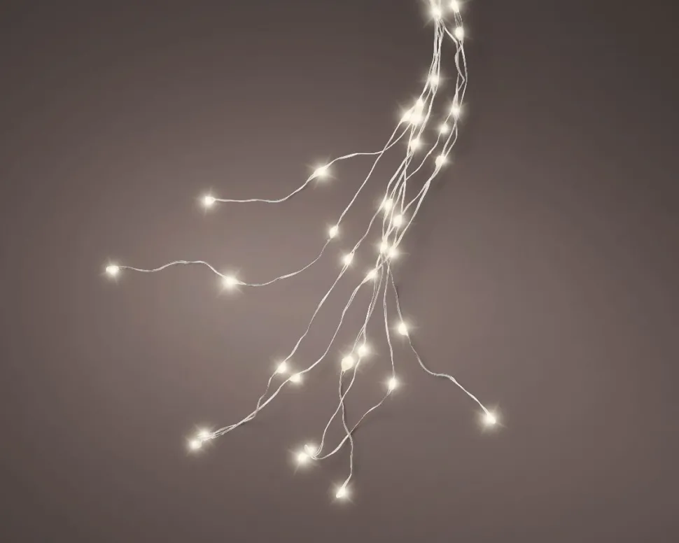 672 LED light garland on silver wire, int./ext., warm white, 7′