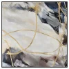 Abstract golden lines painting, 32 x 32″