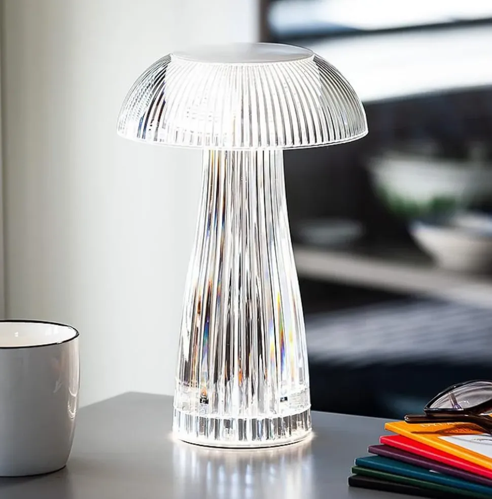 Acrylic cordless LED table lamp, 9"