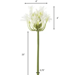 Agapanthe blanche artificielle, 27″