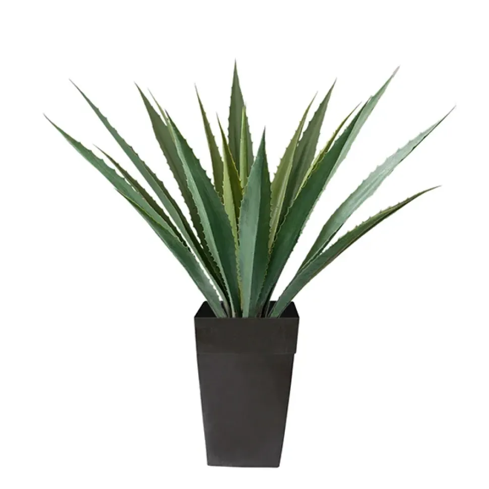 Agave américana vert artificiel extérieur en pot, 63″