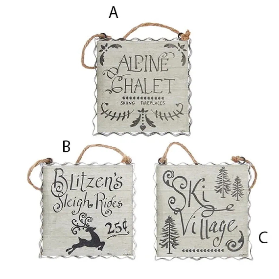 Alpine holiday ornament, 4.5″