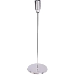 Aluminium silver candlestick holder, 13″
