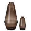 Angular brown glass vase