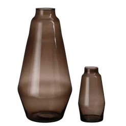 Angular brown glass vase
