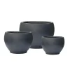 Anthracite fiber clay round planter