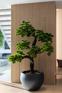 Anthracite fiber clay round planter