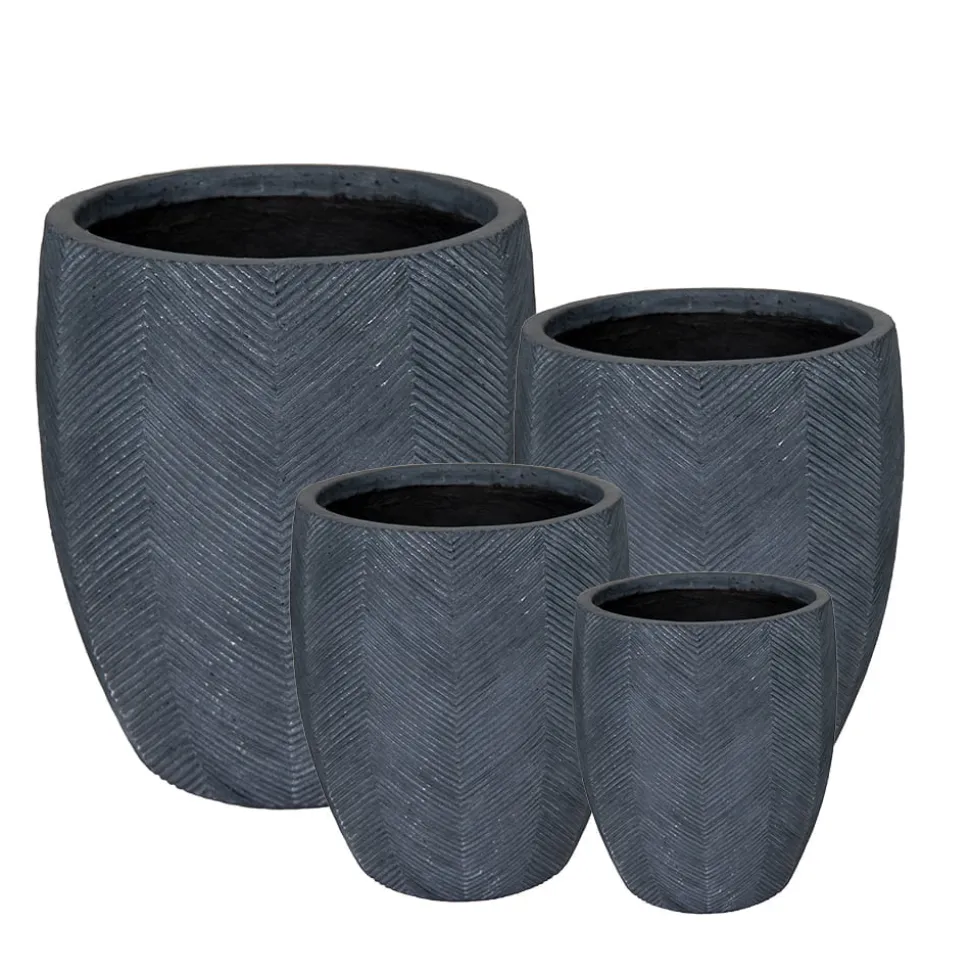 Anthracite oval planter