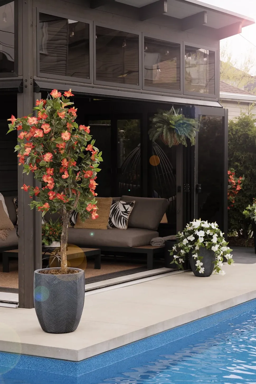 Anthracite oval planter