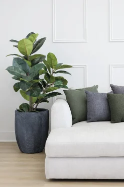 Anthracite oval planter