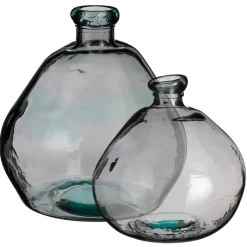 Anthracite recycled glass flower vase