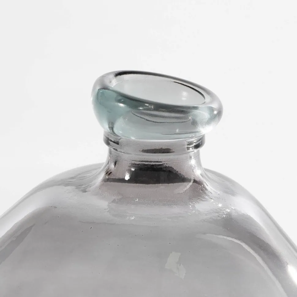 Anthracite recycled glass flower vase