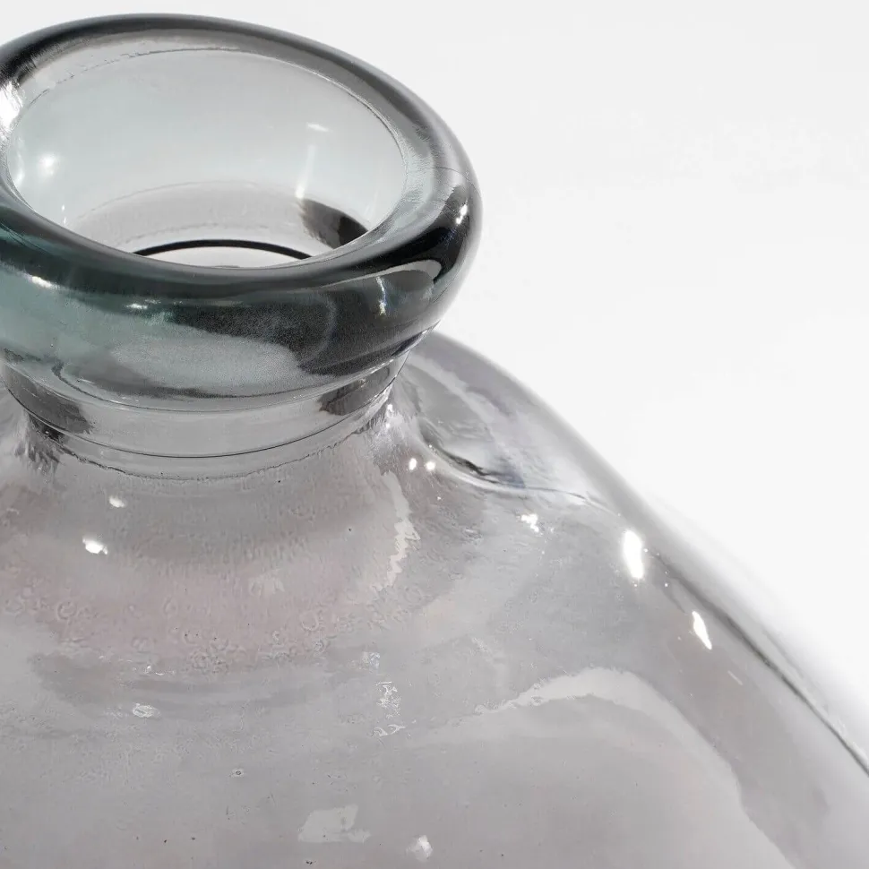 Anthracite recycled glass flower vase