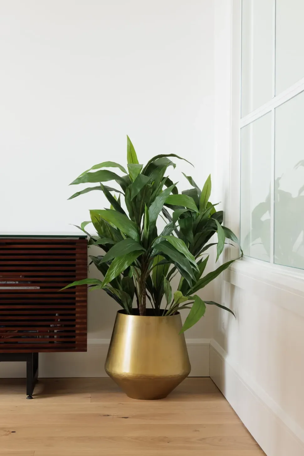 Antique brass colored planter