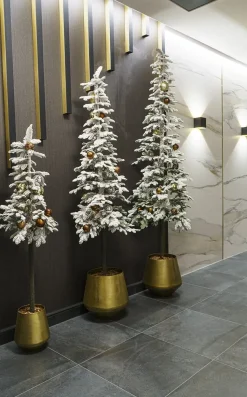 Antique brass colored planter