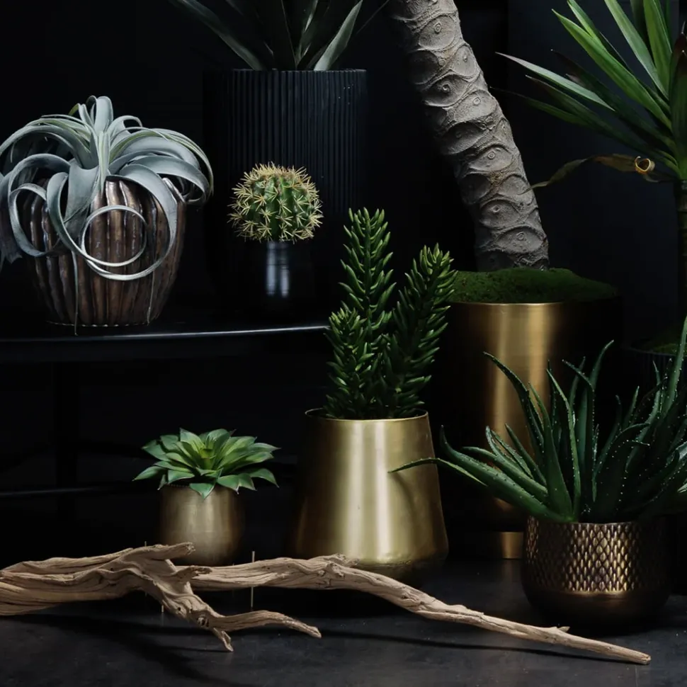 Antique brass colored planter