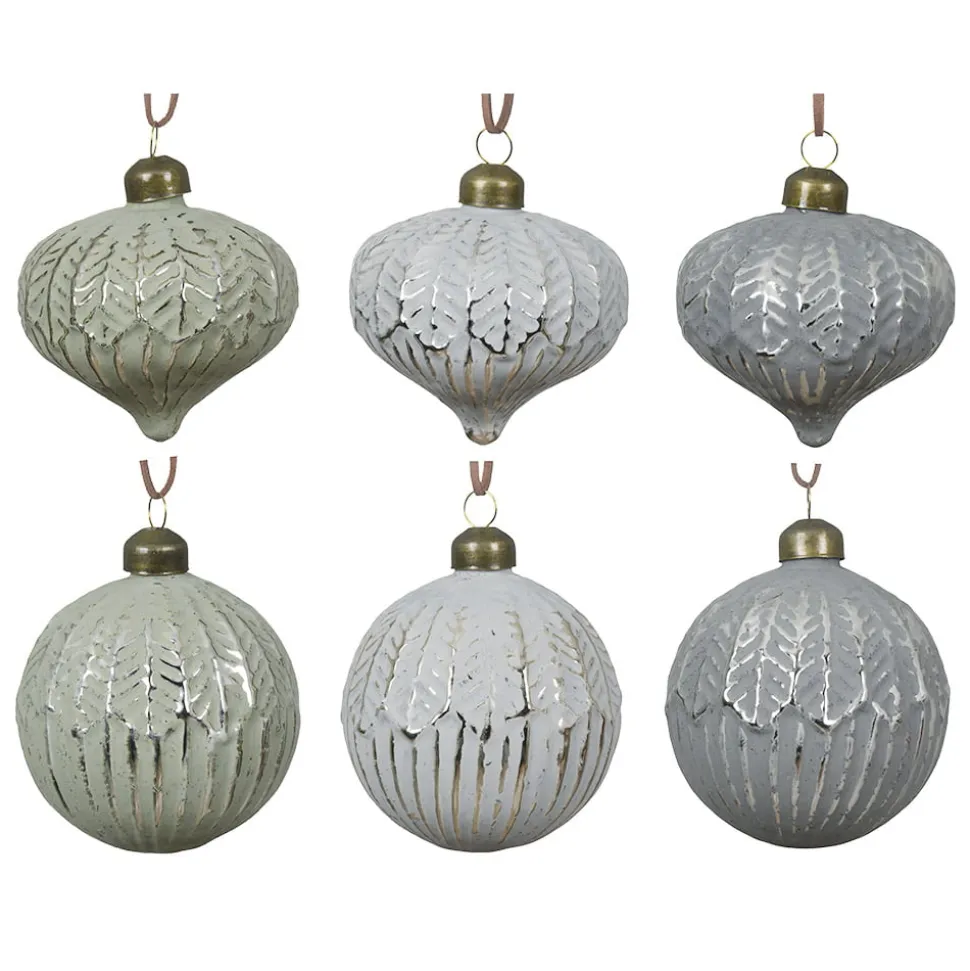 Antique finish glass ornament, 3"