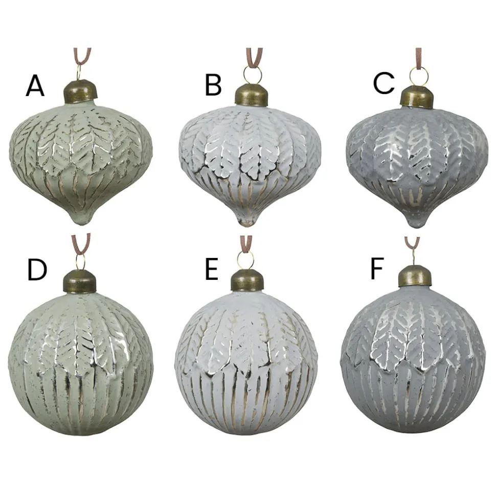 Antique finish glass ornament, 3"