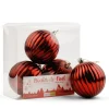 Antique red striped Christmas ornaments, 4″