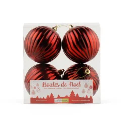 Antique red striped Christmas ornaments, 4″