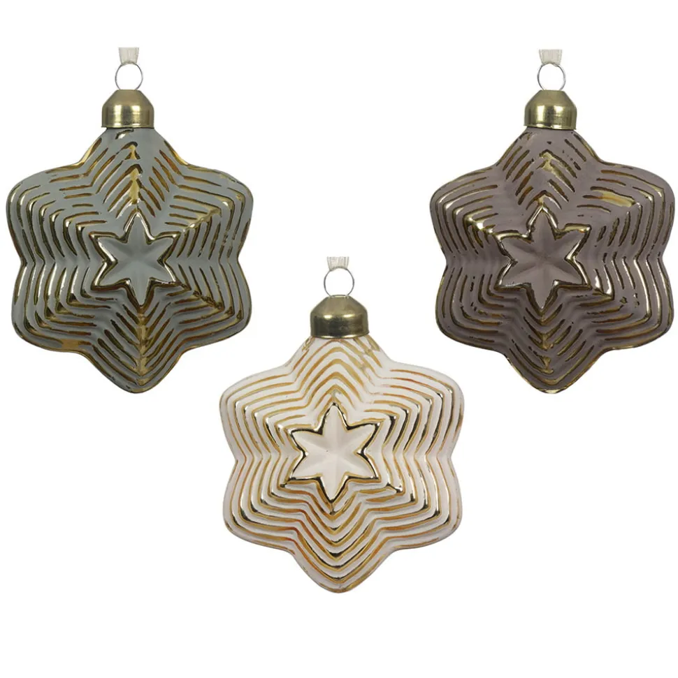 Antique-look star Christmas ornament, 3"