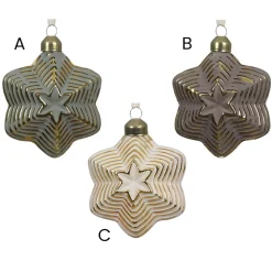 Antique-look star Christmas ornament, 3"