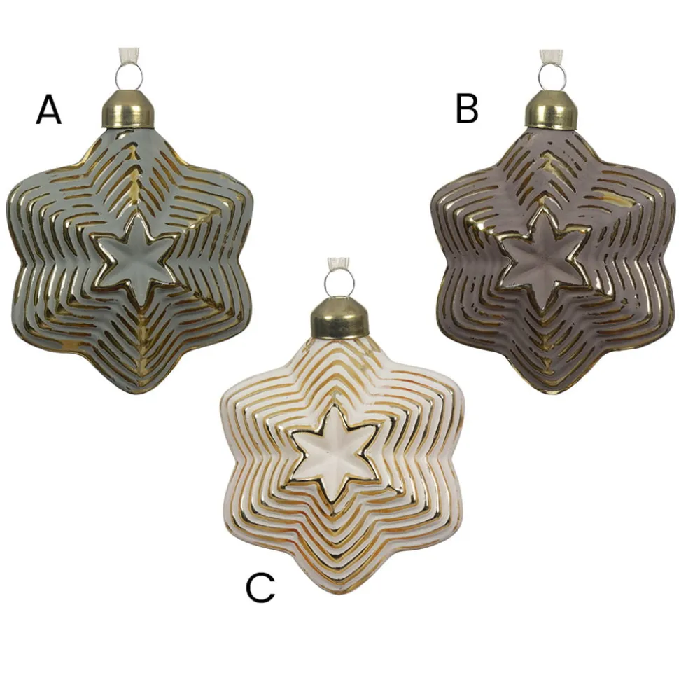 Antique-look star Christmas ornament, 3"