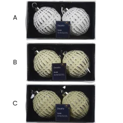 Antique-look textured Christmas baubles, 3