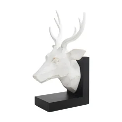 Appui-livres chevreuil blanc, 11,5 x 13″