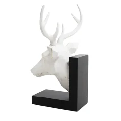 Appui-livres chevreuil blanc, 11,5 x 13″