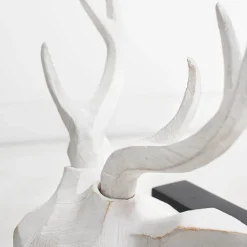 Appui-livres chevreuil blanc, 11,5 x 13″