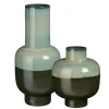 Aqua green two-tone terracotta vase