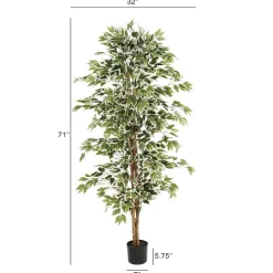 Arbre ficus panaché artificiel, 71″