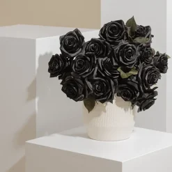 Artificial black rose, 21,5"