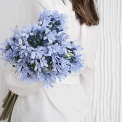 Artificial blue agapanthus, 27″