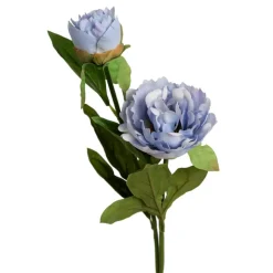 Artificial blue peony buds on stem, 28"
