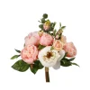 Artificial blush pink rose and peony bouquet, 12"