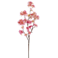 Artificial budding dark pink cherry blossom stem, 38″