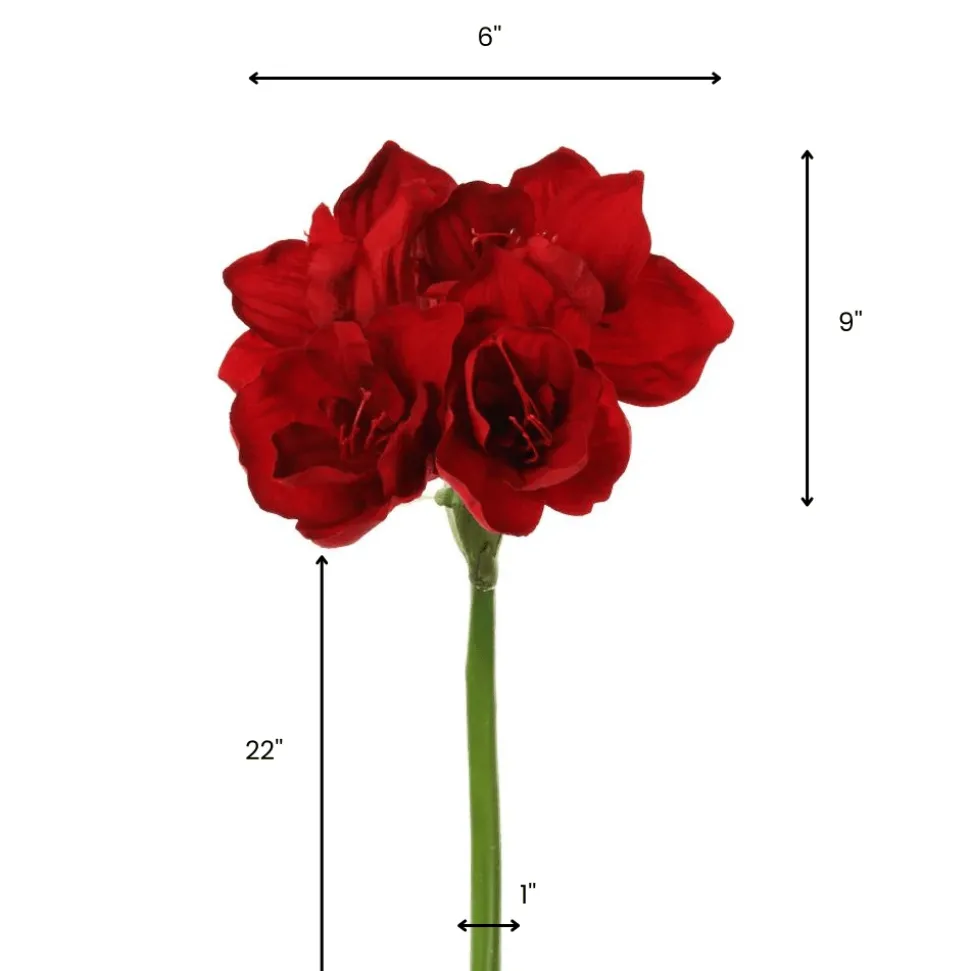 Artificial burgundy amaryllis, 31″