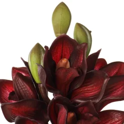 Artificial burgundy cymbidum orchid, 26,5″
