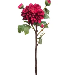 Artificial burgundy dahlia flower, 23,5"