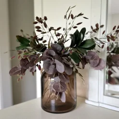 Artificial burgundy grass stem, 22″