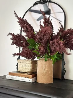 Artificial burgundy purple astilbe, 33″