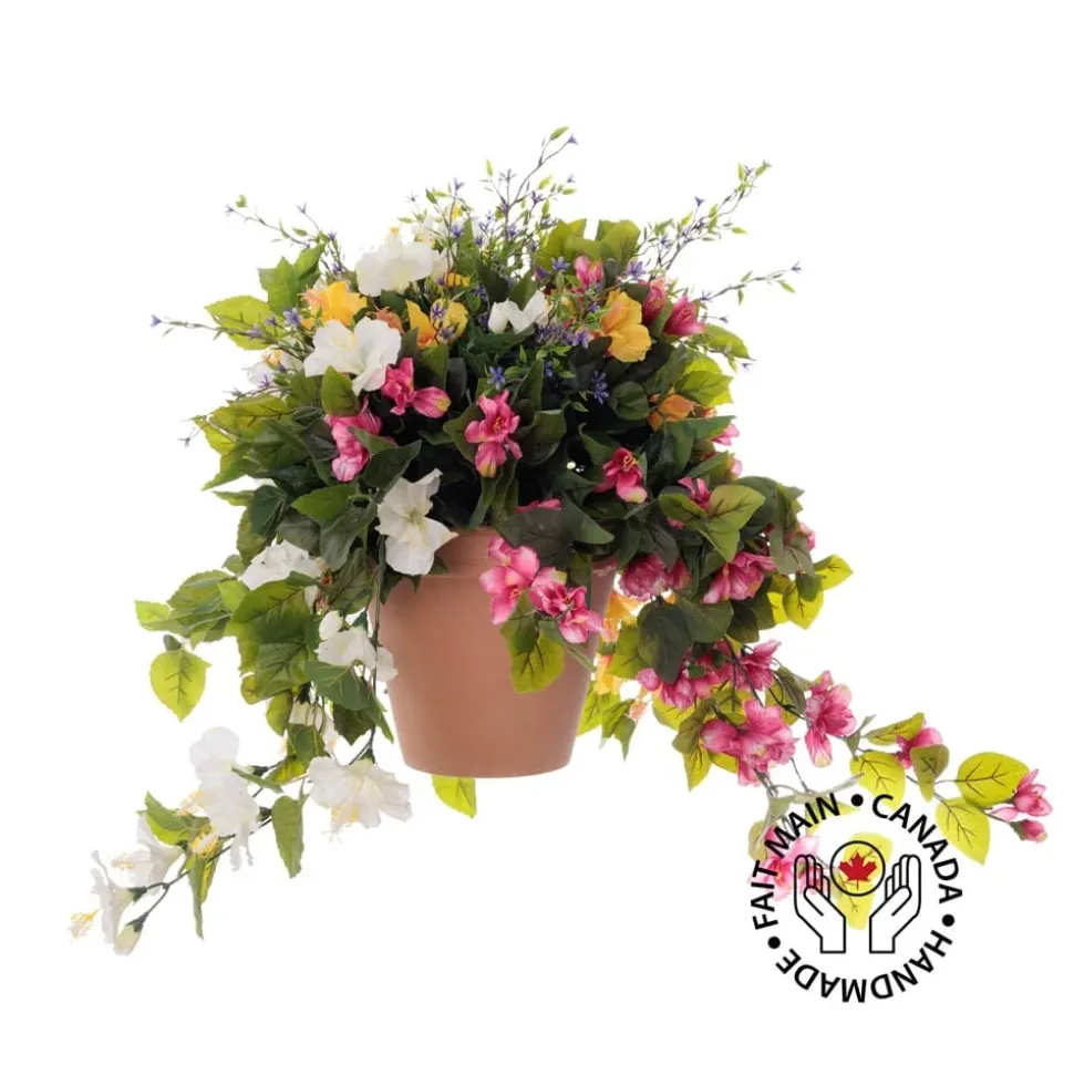 Artificial colorful outdoor flower arrangement, 25"