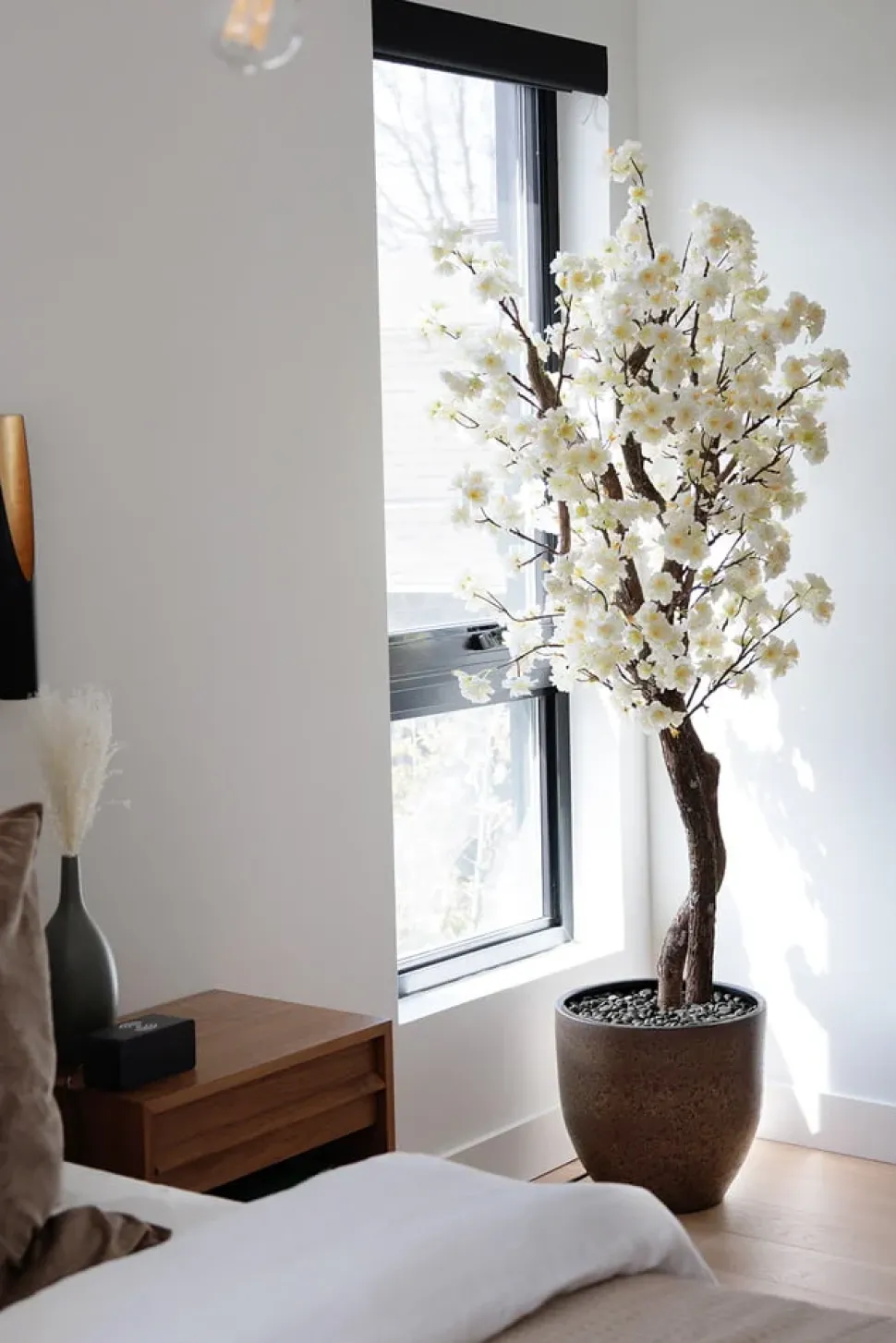 Artificial cream cherry blossom handmade tree