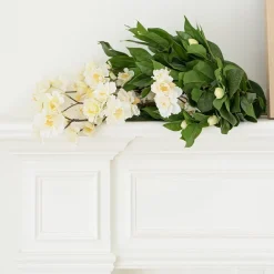 Artificial cream cherry blossom flower stem, 38"