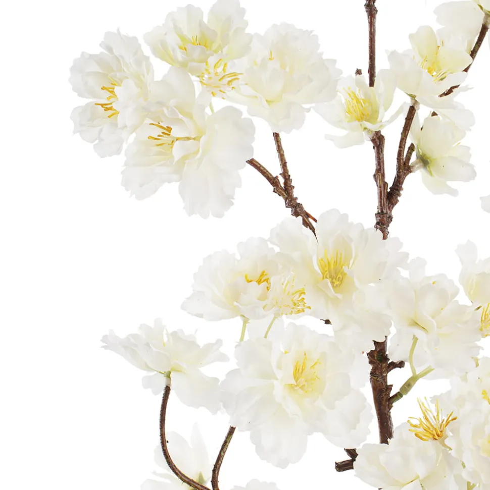 Artificial cream cherry blossom flower stem, 38"