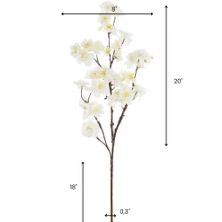 Artificial cream cherry blossom flower stem, 38